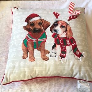 CHRISTMAS BEAUTIFUL CUSHION  pillow DOGS 19X19 inches winter pillows